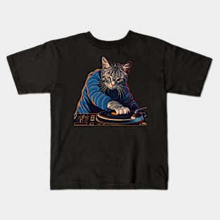 Cat DJ Rhythm Kids T-Shirt